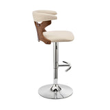 Armen Living Ruth Poplar bentwood/Metal/Faux Leather/Foam 100% Polyurethane Swivel Barstool