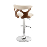 Armen Living Ruth Poplar bentwood/Metal/Faux Leather/Foam 100% Polyurethane Swivel Barstool