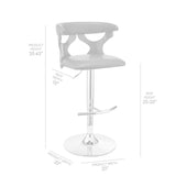 Armen Living Ruth Poplar bentwood/Metal/Faux Leather/Foam 100% Polyurethane Swivel Barstool