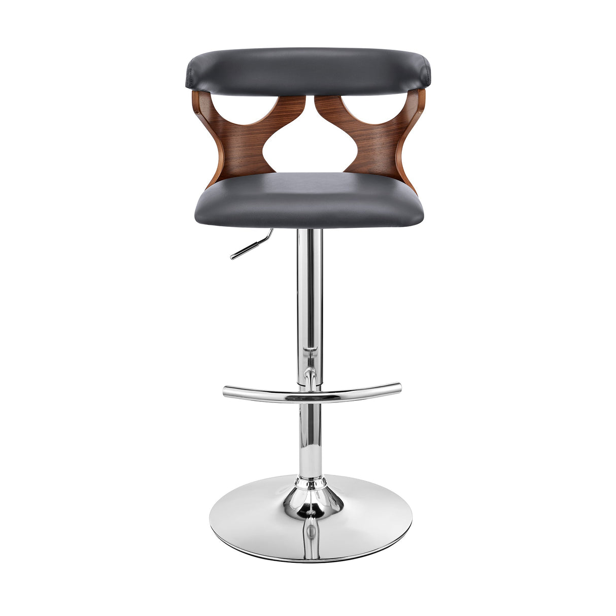 Armen Living Ruth Poplar bentwood/Metal/Faux Leather/Foam 100% Polyurethane Swivel Barstool