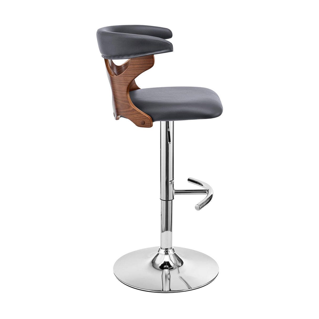 Armen Living Ruth Poplar bentwood/Metal/Faux Leather/Foam 100% Polyurethane Swivel Barstool