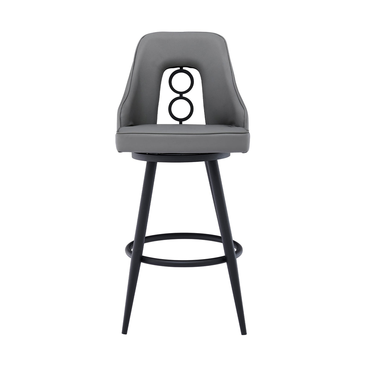 Armen Living Ruby Metal/Faux Leather Polyurethane Barstool