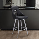 Armen Living Ruby Metal/Faux Leather Polyurethane Barstool