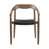 Armen Living Santo Eucalyptus/Rope Polypropelene Outdoor Dining Chair