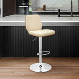 Armen Living Sabine Bent Wood/Metal/Faux Leather 100% Polyurethane Barstool