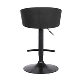 Armen Living Solstice Black Powder Steel,Gold Electronic,Faux Leather,Plywood 100% Polyurethane Barstool