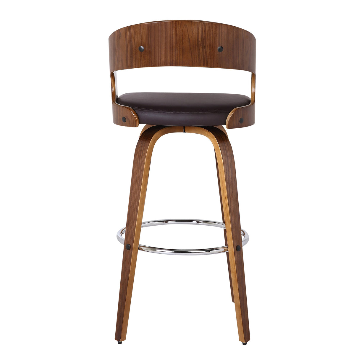 Armen Living Shelly Wood/Faux Leather/Leatherette 100% Polyurethane Barstool