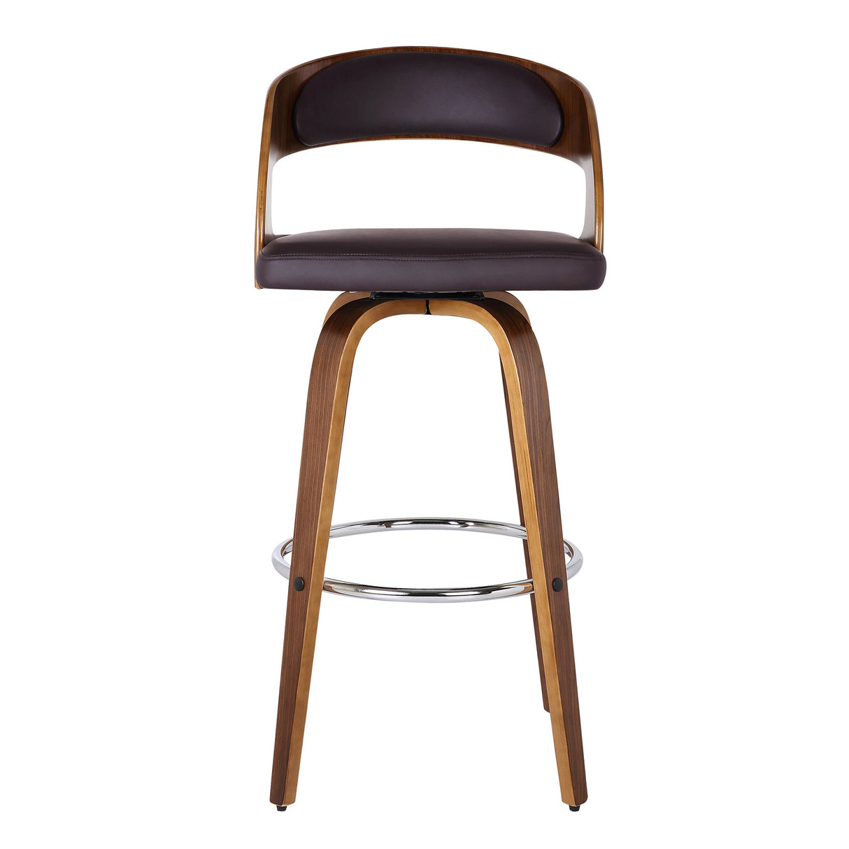 Armen Living Shelly Wood/Faux Leather/Leatherette 100% Polyurethane Barstool