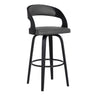 Armen Living Shelly Black Steel,Faux Leather,Plywood 100% Polyurethane Barstool