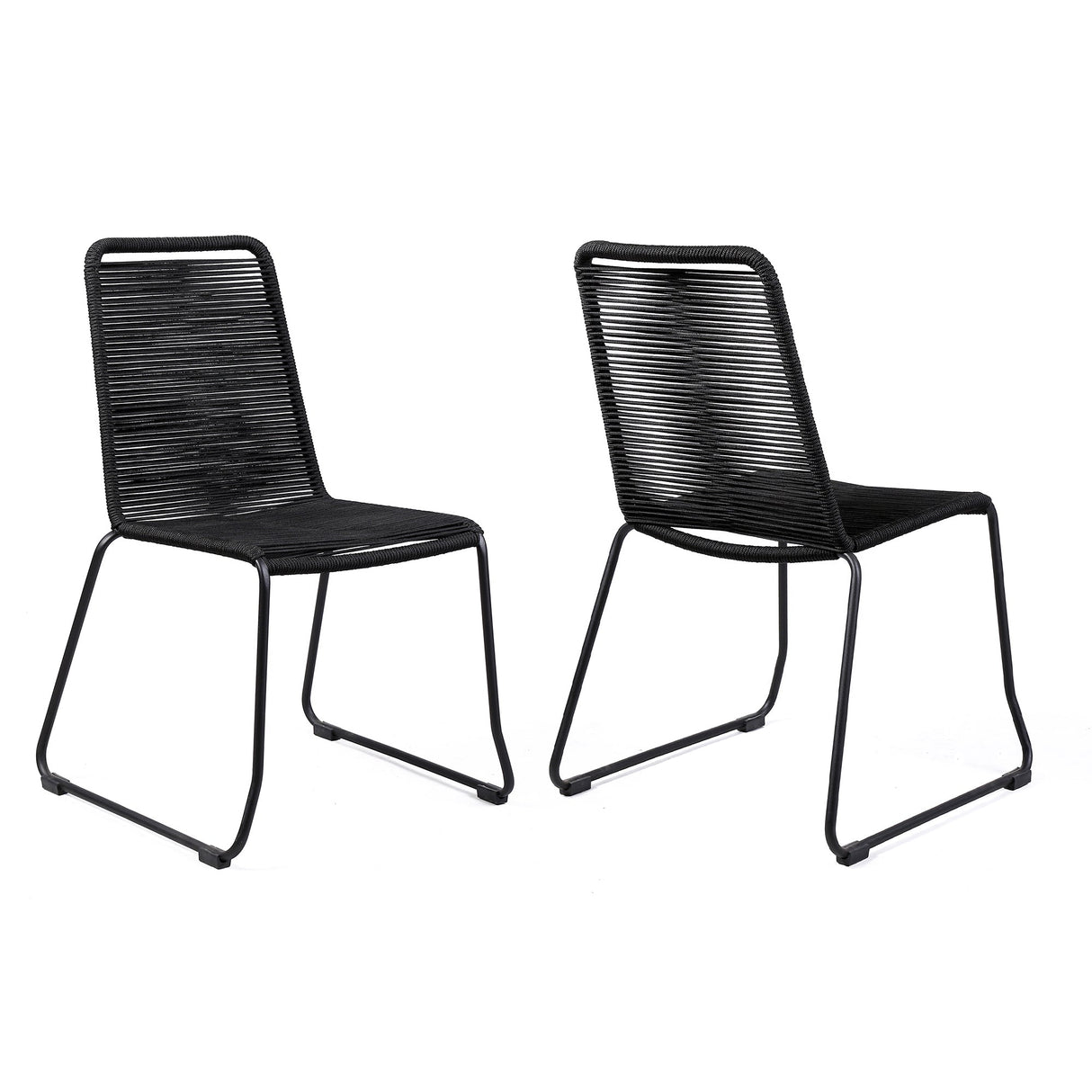 Armen Living Shasta Gpc SteelRope Polypropolene Outdoor Dining Chair