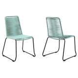 Armen Living Shasta Gpc Steel Rope Polypropelene Outdoor Dining Chair