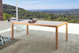 Armen Living Sienna Eucalyptus/Super Stone Outdoor Dining Table