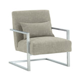 Armen Living Skyline Linen+Ss 100% Polyester Accent Chair