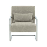 Armen Living Skyline Linen+Ss 100% Polyester Accent Chair