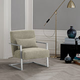 Armen Living Skyline Linen+Ss 100% Polyester Accent Chair