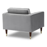 Armen Living Somerset Velvet/Eucalyptus/Plywood/S-Shaped Spring/Rubber Wood Feet With Golden Tips Velvet Club Chair