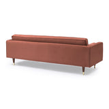 Armen Living Somerset Velvet/Eucalyptus/Plywood/S-Shaped Spring/Rubber Wood Feet With Golden Tips Velvet Sofa