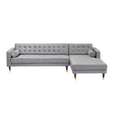 Armen Living Somerset Velvet Mid Century Modern Right Sectional Sofa