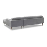 Armen Living Somerset Velvet Mid Century Modern Right Sectional Sofa