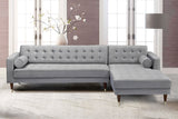 Armen Living Somerset Velvet Mid Century Modern Right Sectional Sofa