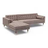 Armen Living Somerset Velvet Mid Century Modern Right Sectional Sofa