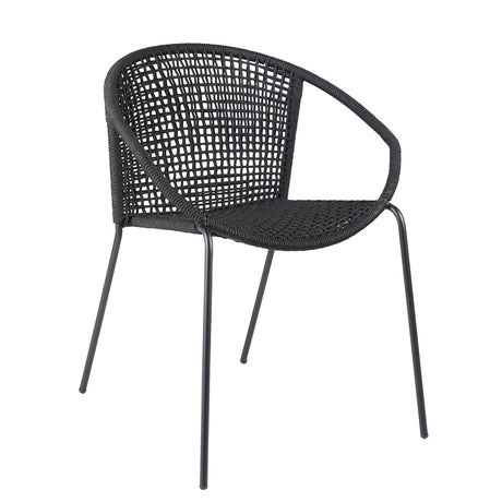 Armen Living Snack Steel/Rope Polypropelene Outdoor Dining Chair