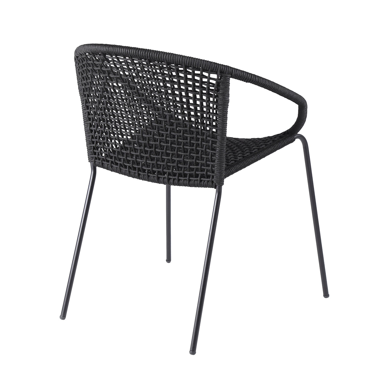 Armen Living Snack Steel/Rope Polypropelene Outdoor Dining Chair