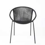 Armen Living Snack Steel/Rope Polypropelene Outdoor Dining Chair