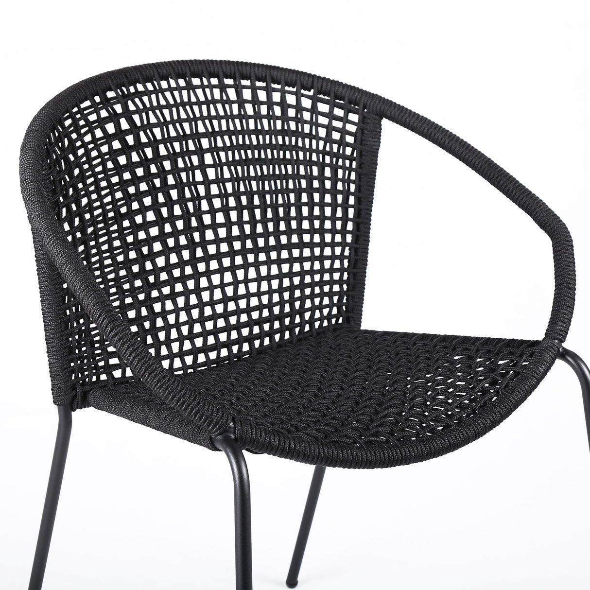 Armen Living Snack Steel/Rope Polypropelene Outdoor Dining Chair