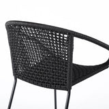 Armen Living Snack Steel/Rope Polypropelene Outdoor Dining Chair