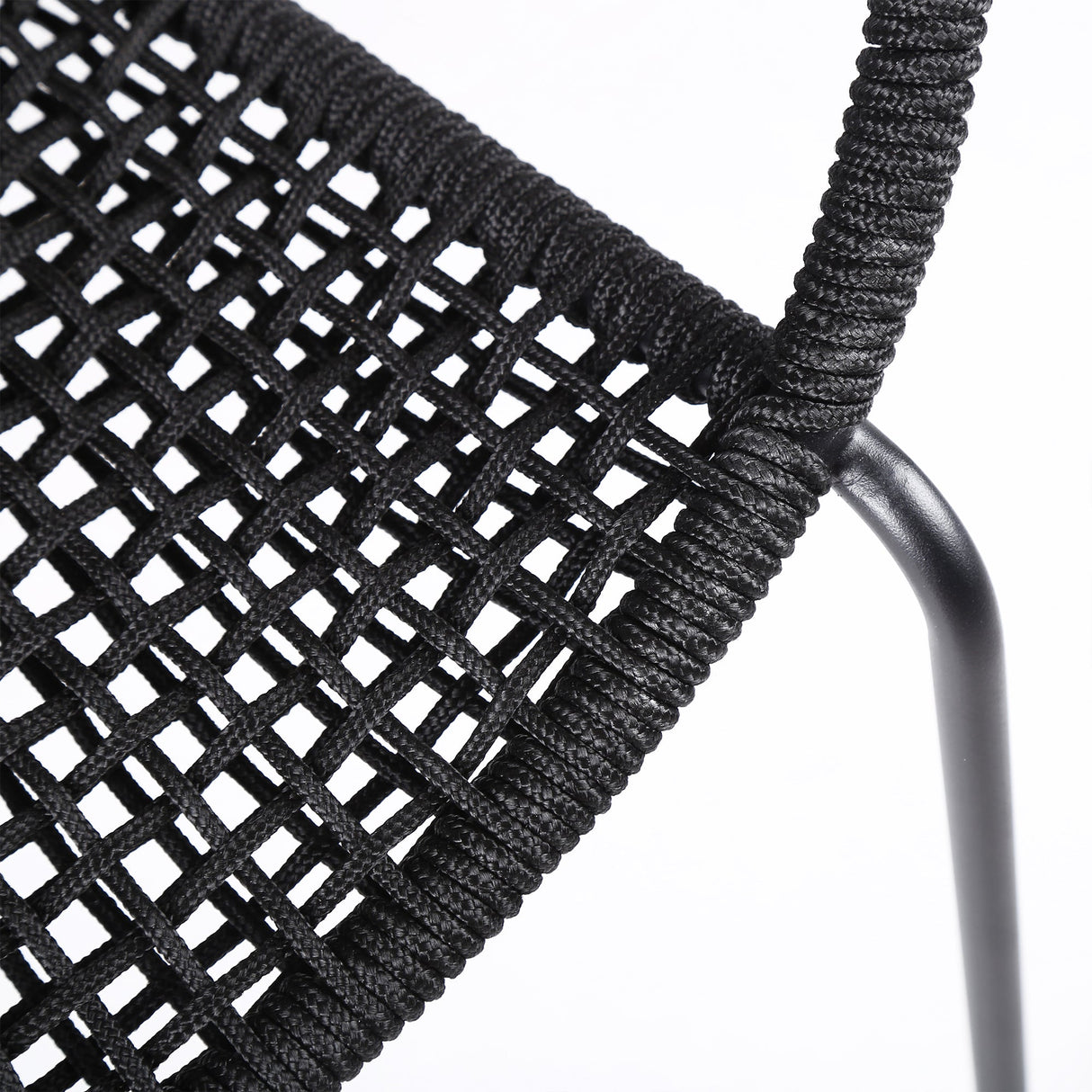 Armen Living Snack Steel/Rope Polypropelene Outdoor Dining Chair