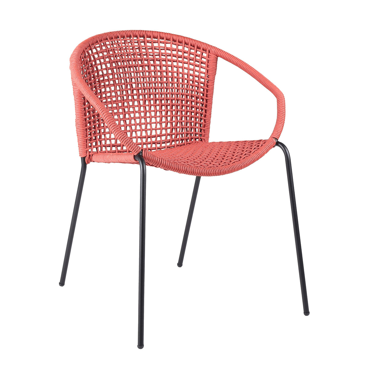 Armen Living Snack Steel/Rope Polypropelene Outdoor Dining Chair