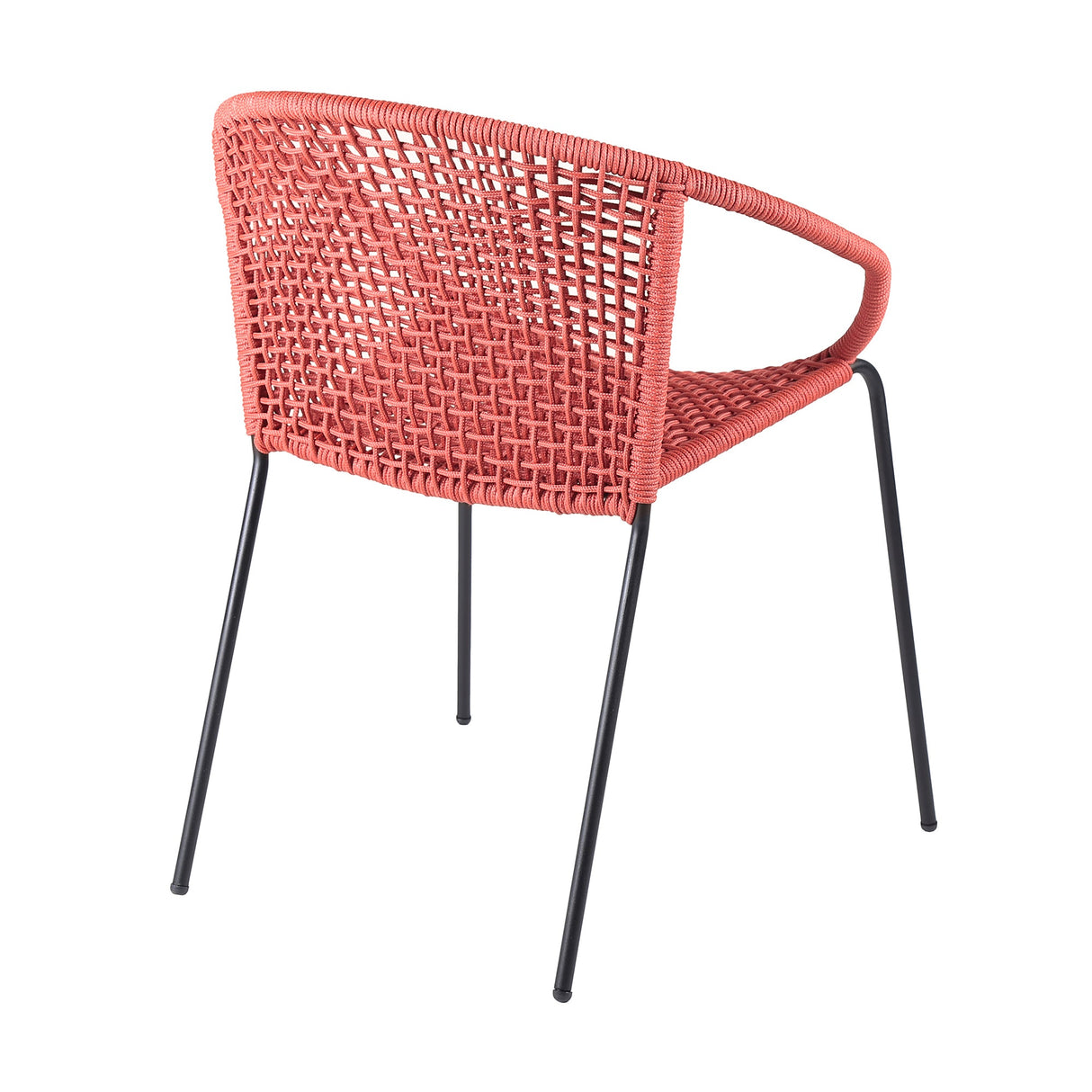 Armen Living Snack Steel/Rope Polypropelene Outdoor Dining Chair