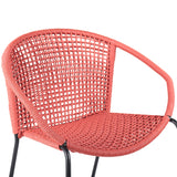 Armen Living Snack Steel/Rope Polypropelene Outdoor Dining Chair