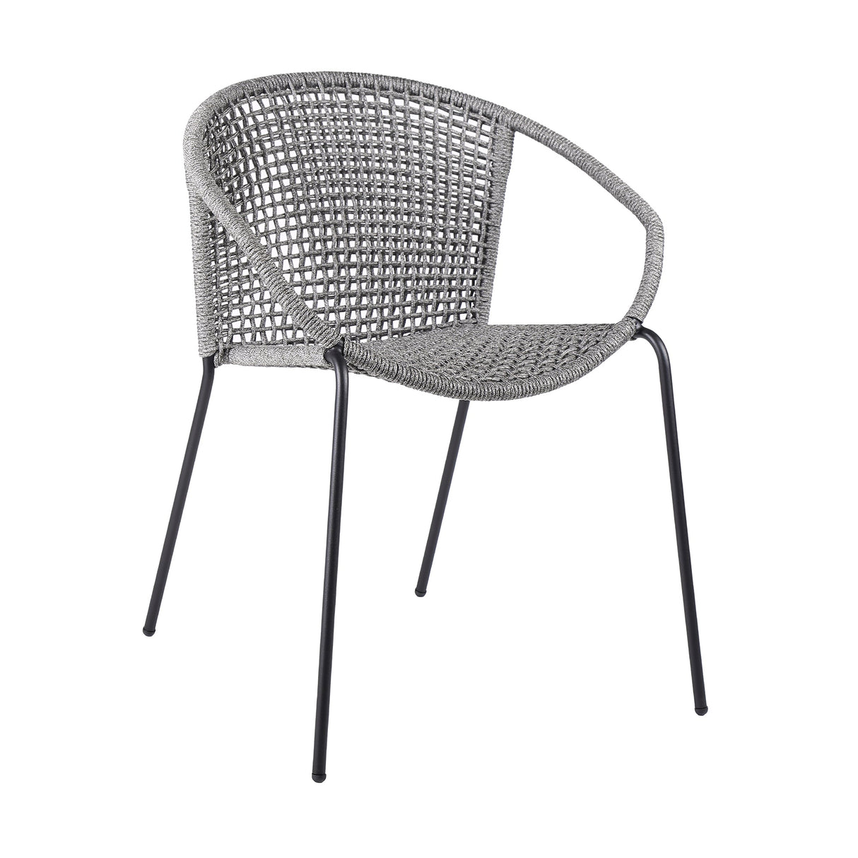 Armen Living Snack Steel/Rope Polypropelene Outdoor Dining Chair