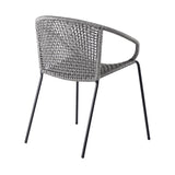 Armen Living Snack Steel/Rope Polypropelene Outdoor Dining Chair