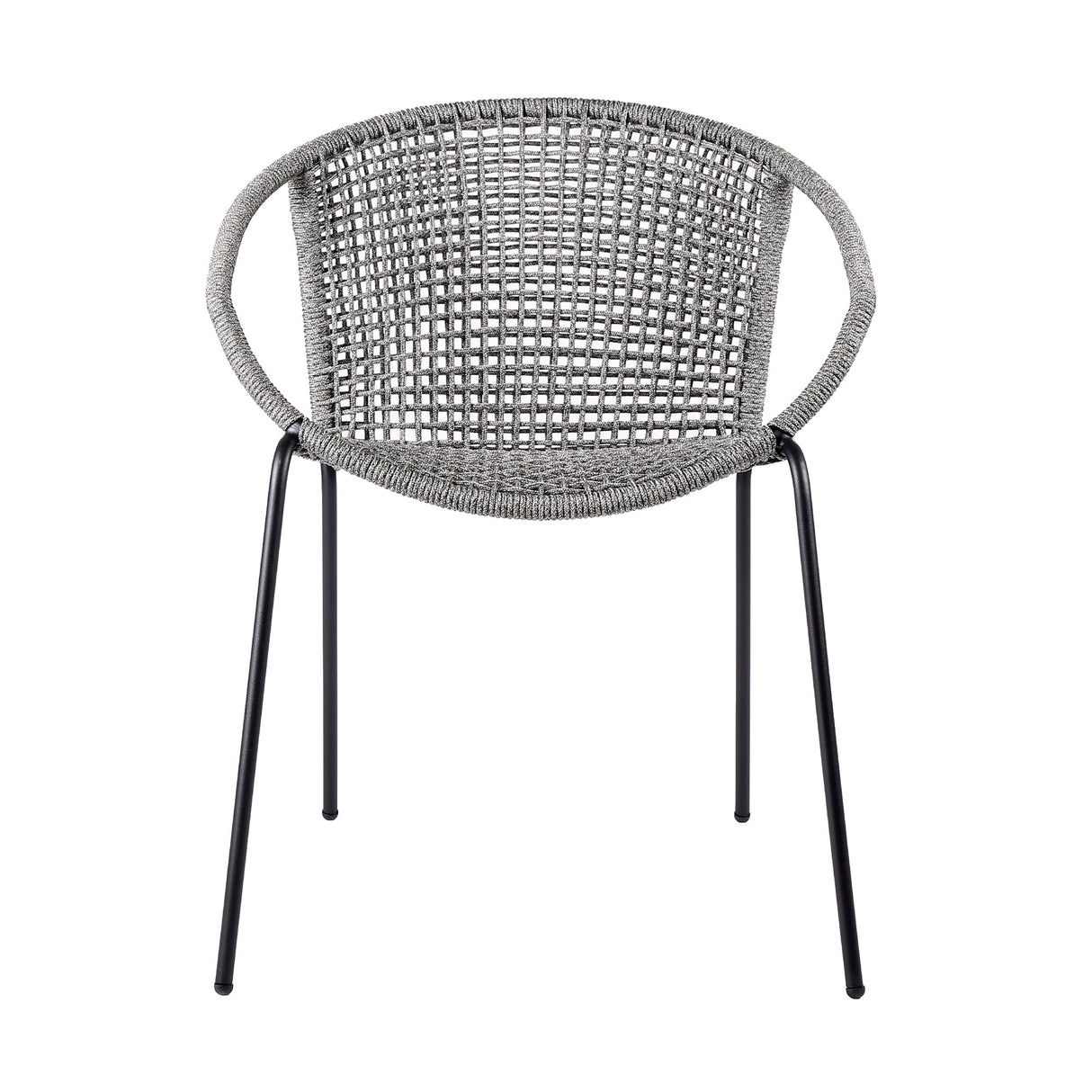 Armen Living Snack Steel/Rope Polypropelene Outdoor Dining Chair