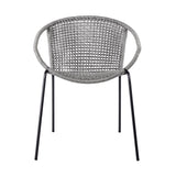 Armen Living Snack Steel/Rope Polypropelene Outdoor Dining Chair