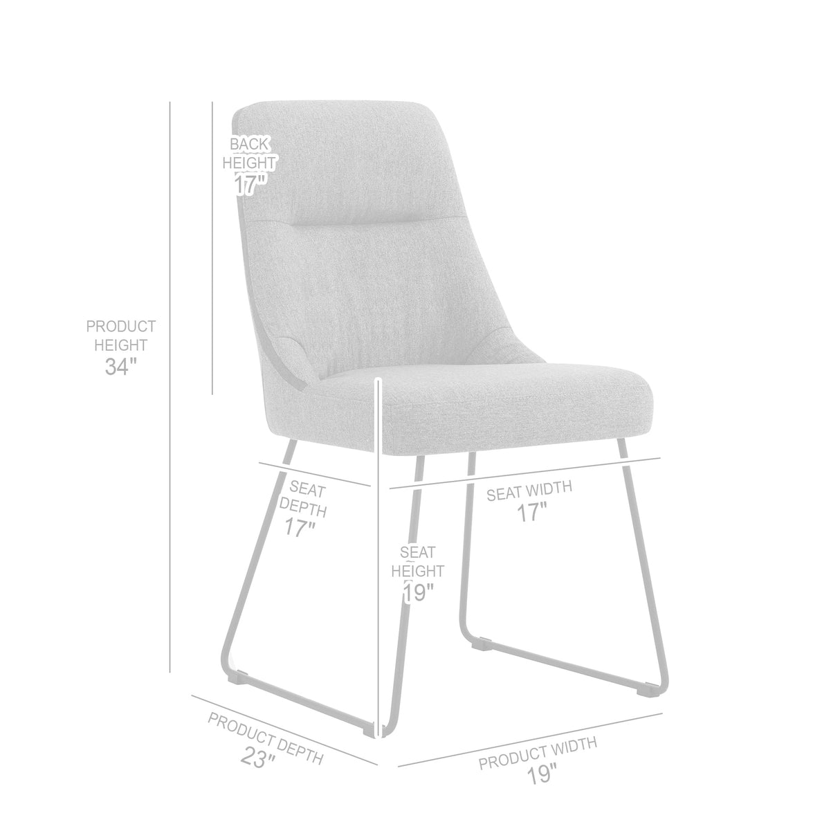 Armen Living Sunny Fabric/Plywood/Metal 100% Polyester Dining Chair