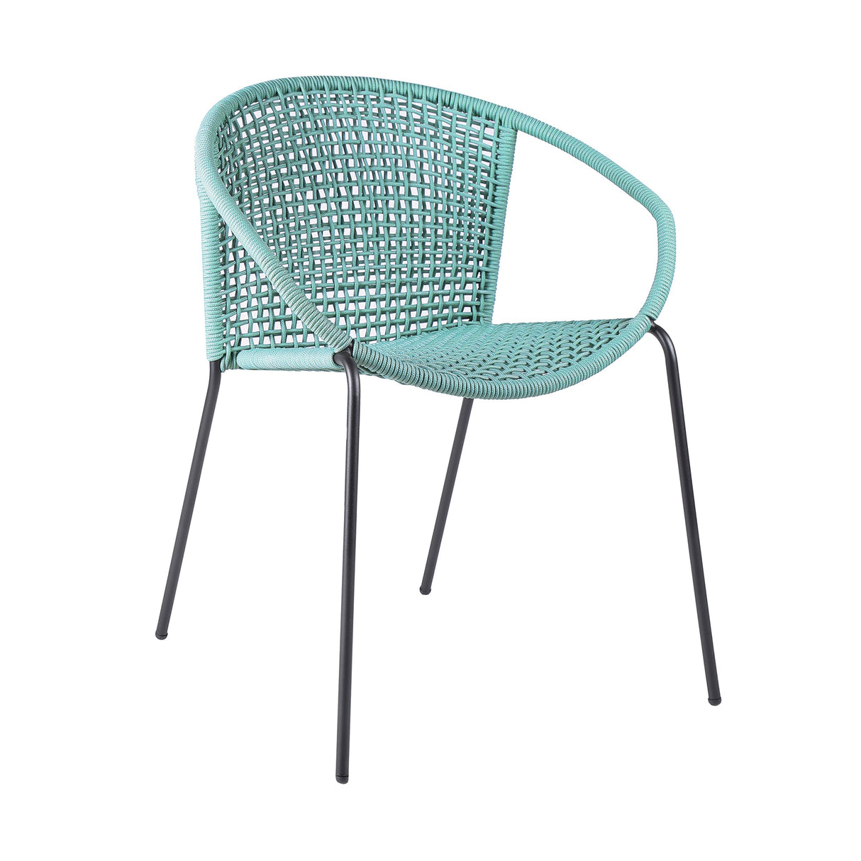 Armen Living Snack Steel/Rope Polypropelene Outdoor Dining Chair