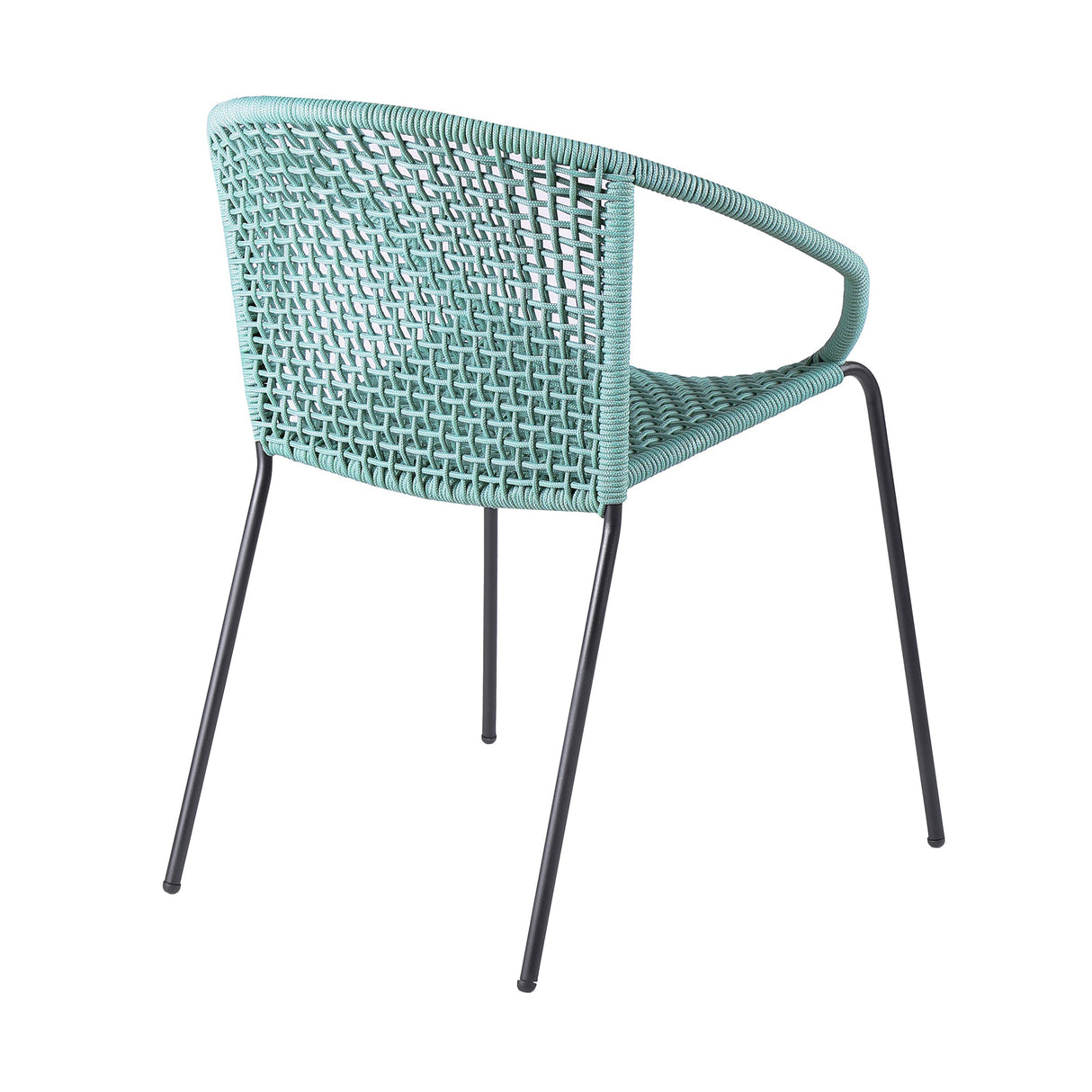 Armen Living Snack Steel/Rope Polypropelene Outdoor Dining Chair