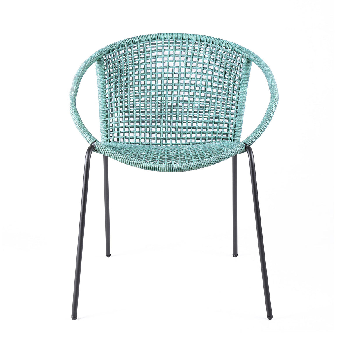 Armen Living Snack Steel/Rope Polypropelene Outdoor Dining Chair