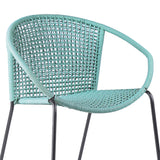 Armen Living Snack Steel/Rope Polypropelene Outdoor Dining Chair