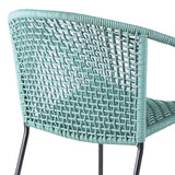 Armen Living Snack Steel/Rope Polypropelene Outdoor Dining Chair