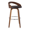 Armen Living Sonia Wood/Faux Leather/Leatherette/Stainless Steel 100% Polyurethane Swivel Barstool