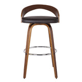 Armen Living Sonia Wood/Faux Leather/Leatherette/Stainless Steel 100% Polyurethane Swivel Barstool