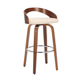 Armen Living Sonia Wood/Faux Leather/Metal 100% Polyurethane Swivel Barstool