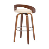 Armen Living Sonia Wood/Faux Leather/Metal 100% Polyurethane Swivel Barstool