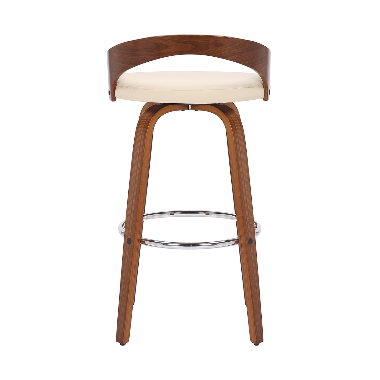 Armen Living Sonia Wood/Faux Leather/Metal 100% Polyurethane Swivel Barstool