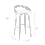 Armen Living Sonia Wood/Faux Leather/Metal 100% Polyurethane Swivel Barstool